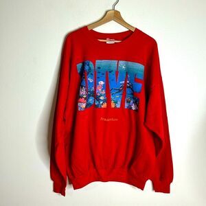 Hanes dive Bradenton Florida graphic oversized crewneck sweater size 2XL